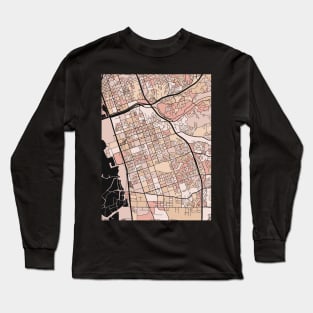 Chula Vista Map Pattern in Soft Pink Pastels Long Sleeve T-Shirt